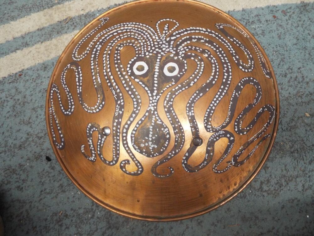 Copper 18" Shield with Octopus Design Cosplay